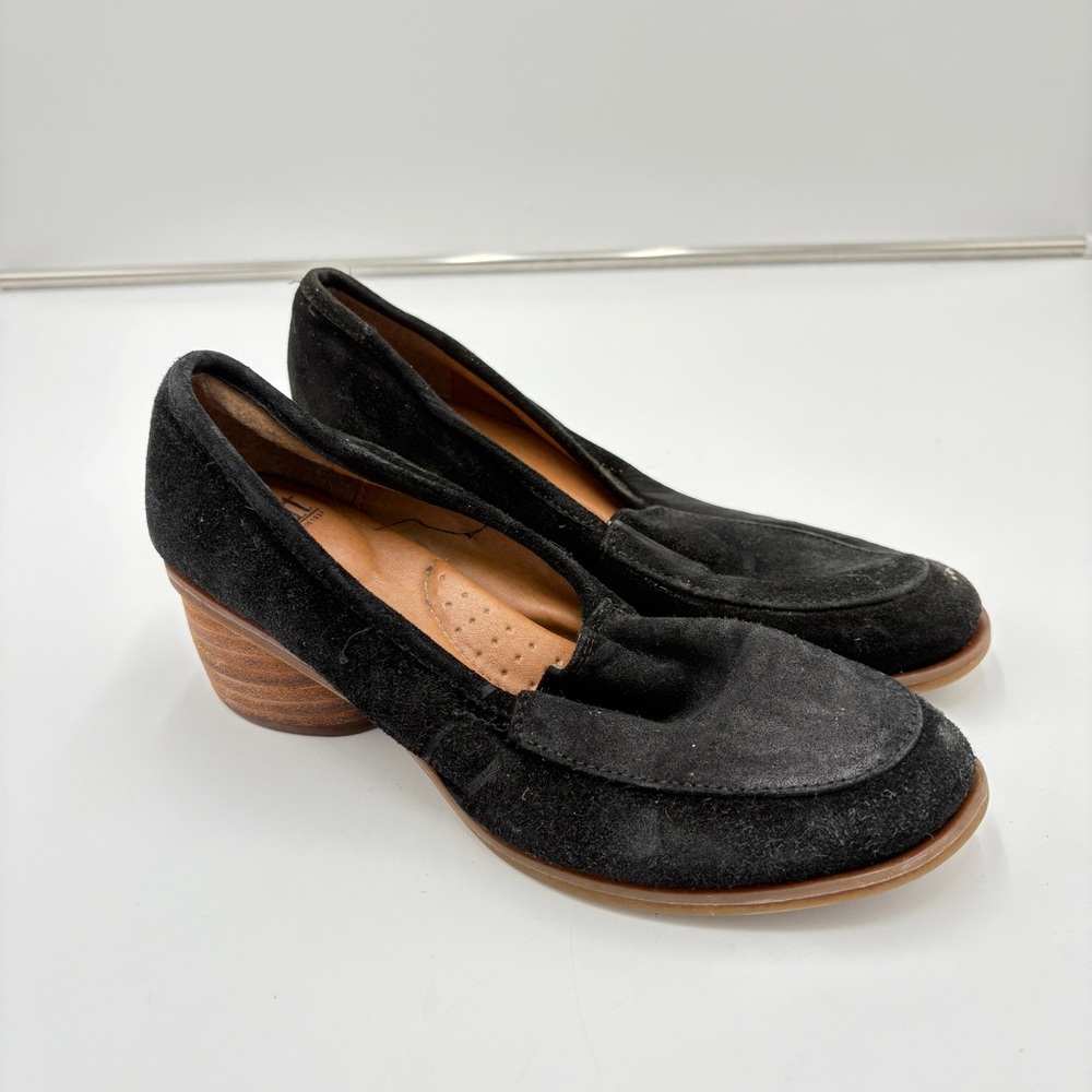 Sofft Cassia Suede Loafer Block Heel Women’s Comfort Shoes Black Size 7 Classic